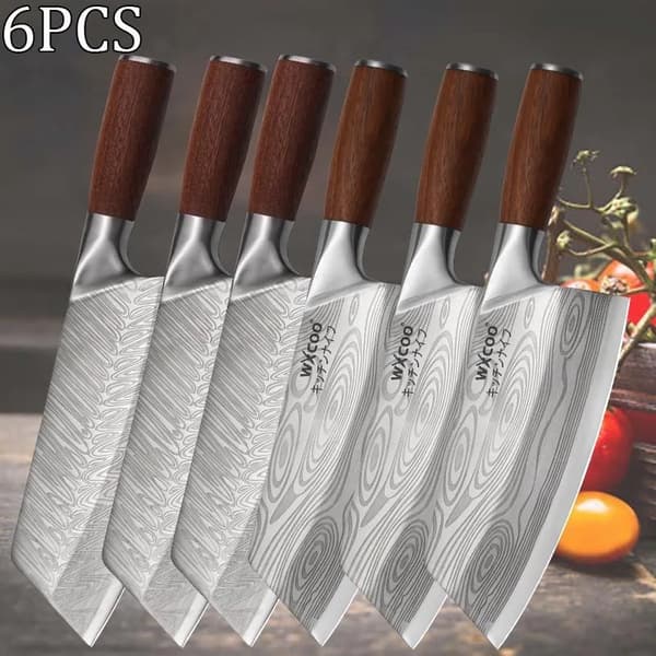 Kockknivset, Rostfritt Stål, Mångsidig Kök Användning,6PCS