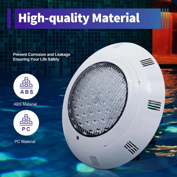LED Pool Light, RF Fjärrkontroll, IP68 Vattentät,45W, VIT