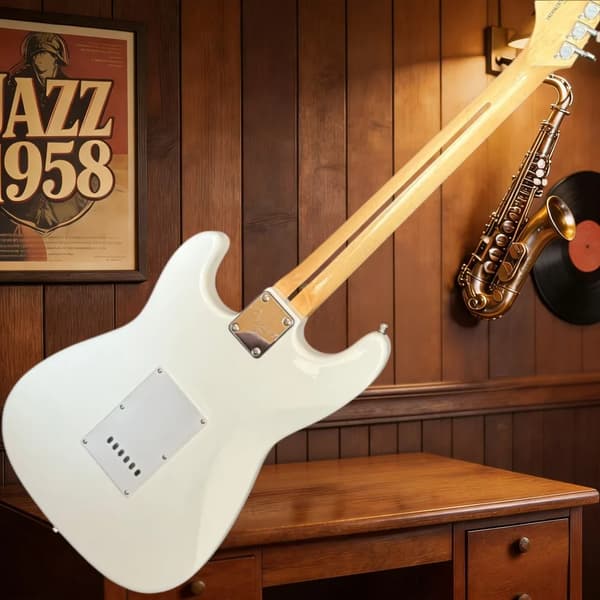 Gitarr, Mahognykropp, Justerbar Bro,39 inches, VIT