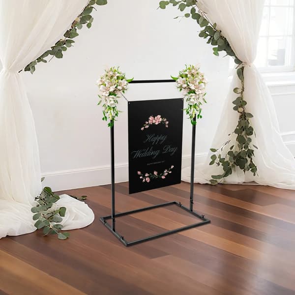 Bröllopsbåge Ställning, Bärbar Design, Elegant Bakgrundsstöd,M, svart