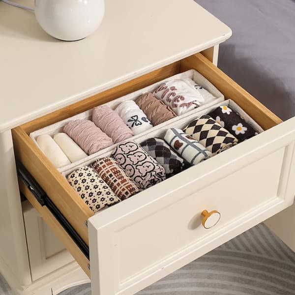 Förvaringsorganisatör, Fällbar Design, Hållbart Tygmaterial,Beige 2st