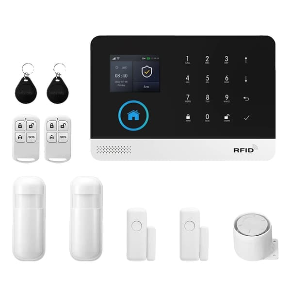 Larm System, Smart App Kontroll, Rörelsedetektering,EU Plug-c, 4G WiFi Kit B