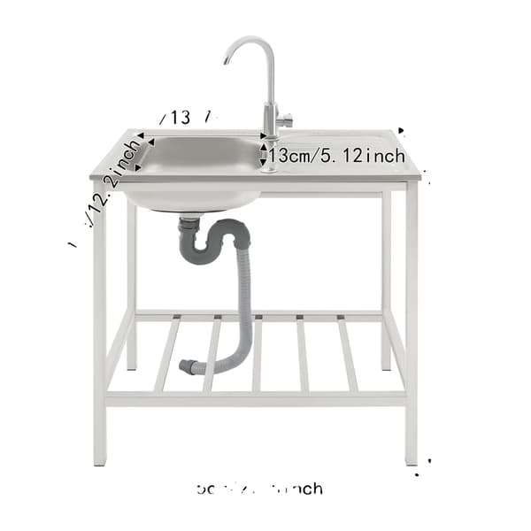 Håndvask, Rustfrit Stål, Fritstående Design,Sølv