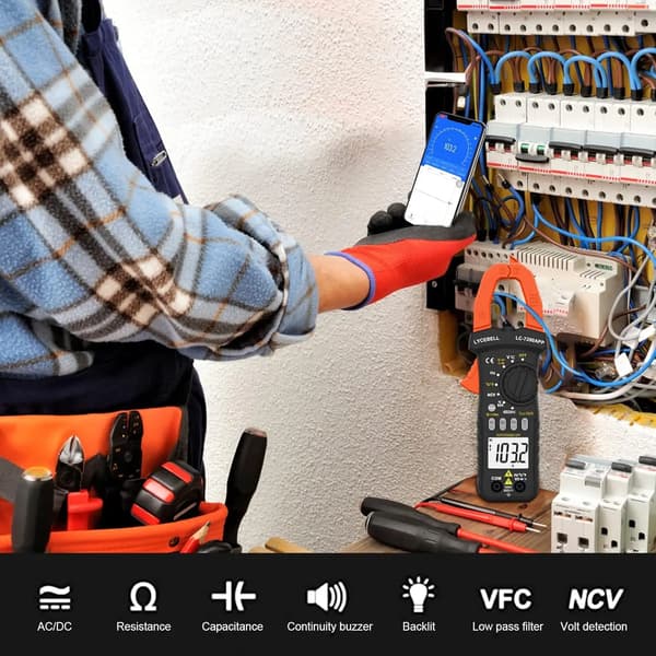 Klämmultimeter, True-RMS-mätning, Bluetooth-anslutning,7200C-APP