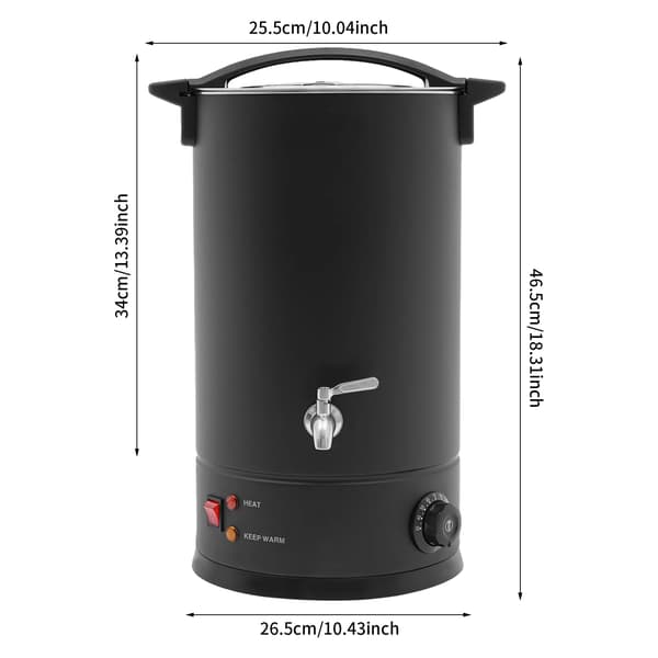 Voks Smelter, 304 Rustfrit Stål, 8L Kapacitet,15L Sort