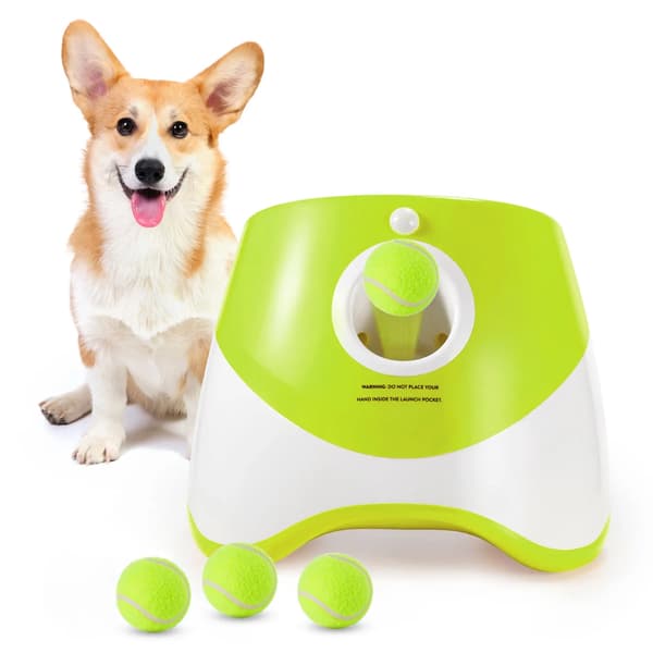Hundeboldkastemaskine, Justerbare afstande, Infrarød sensor,Grøn 1