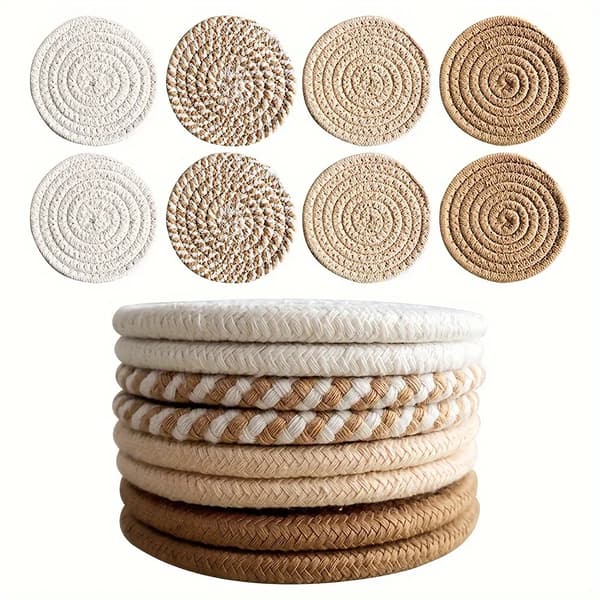 Underlag, Absorberende Polyester, Minimalistisk Design,4PCS, 11 cm