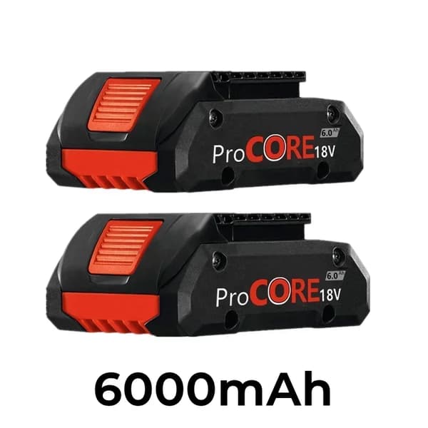 Erstatningsbatteri, 18V Lithium Ion, 6000mAh kapacitet,6.0Ah 2stk