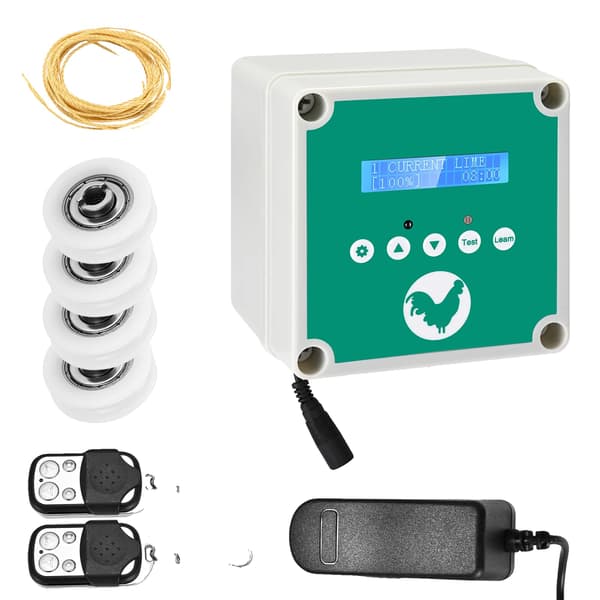 Automatisk Kycklingflapp, Timer & Ljus Sensor, Rostfritt Stål Design,grön