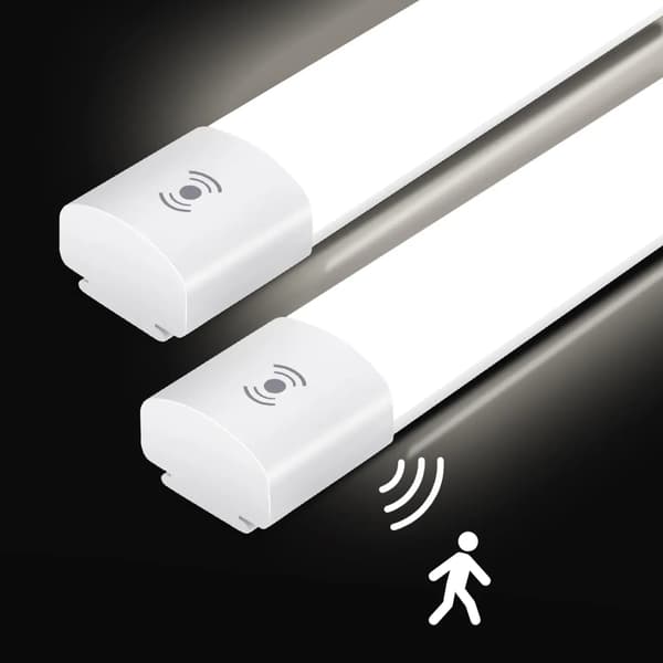 LED Loftlampe, Bevægelsessensor, Vandtæt,41-50W-b, HVID-b, 2PCS, Neutral Lys-b