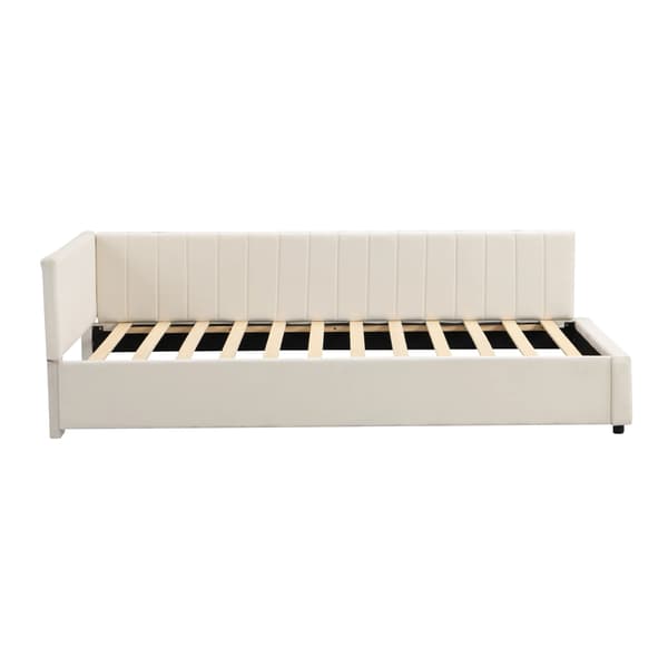 Sofa Bed, Velourstof, Moderne Design,Beige, Én sæde