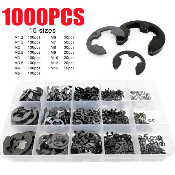 Extern hållring tvättare, rostfritt stål, sortimentkit,1000PCS M1.5-M15