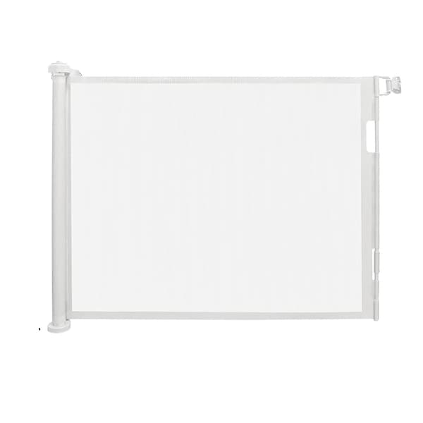 Säkerhetsbarriär, utdragbar design, enhandsgrepp,150 cm Vit