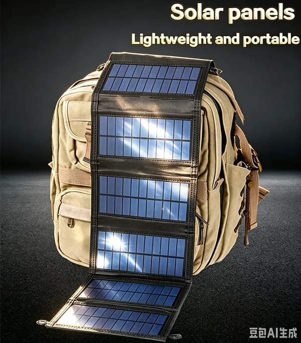 Solpanel, Bærbart Design, 20W Strømudgang,6-fold solpanel