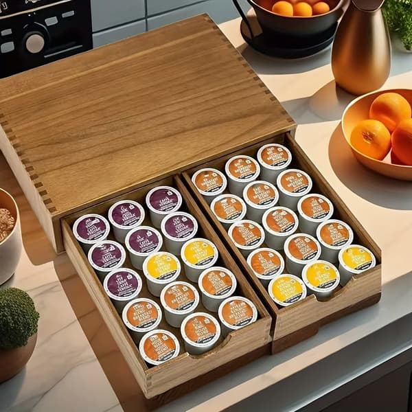 Træopbevaringsskab, Multi-hylde Design, Kraftig Konstruktion,1pcs