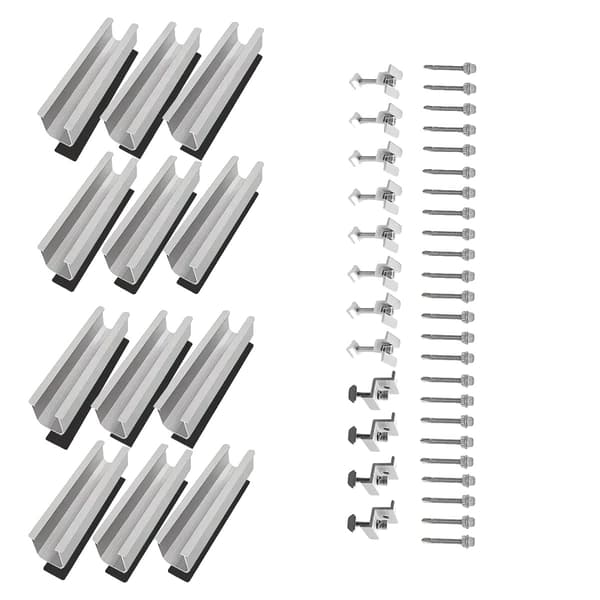 Solpanelfästen, Hållbar Aluminium, Mångsidig Kompatibilitet,12PCS