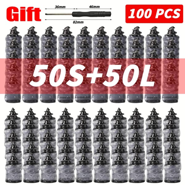 Dækreparationssæt, Nem Installation, Holdbart Gummimateriale,100Pcs Blandet