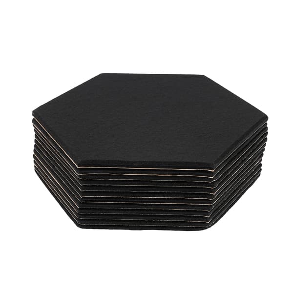 Akustikpaneler, Polyesterfiber, Hexagonal Form, 30cm x 35cm, 0.9cm Tjocklek, Förpackning med 12