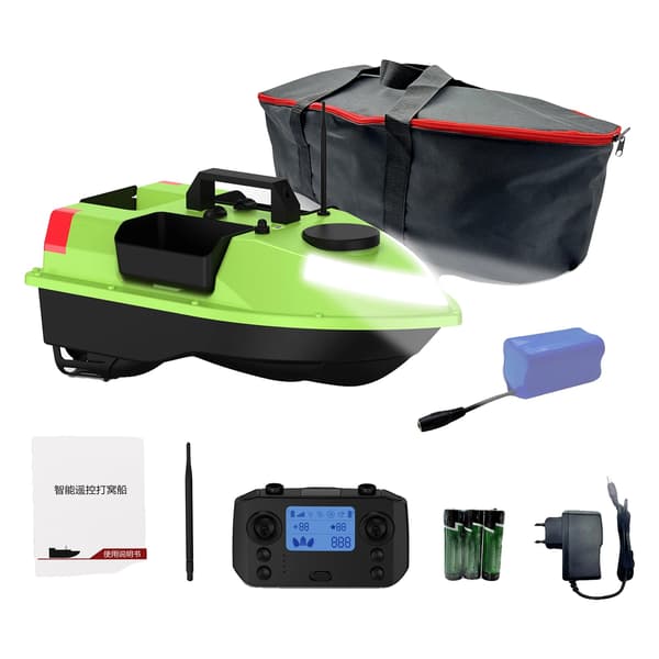 Fiskebåt, fjärrkontroll, LED-lampor,grön