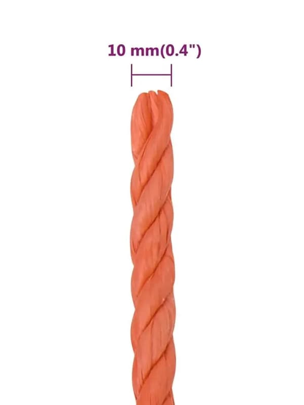 Arbetsrep, 10 mm Diameter, 25 m Längd,Orange