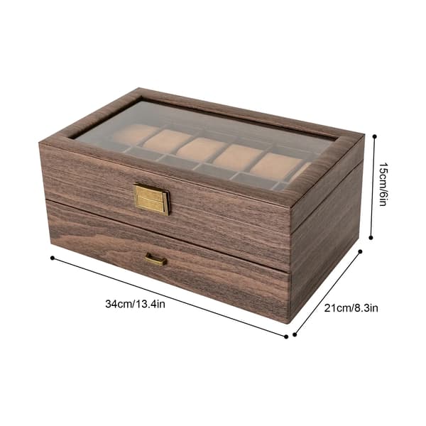 Ureæske, 24 Rum Organizer, Dobbelt Lag Design,Brun