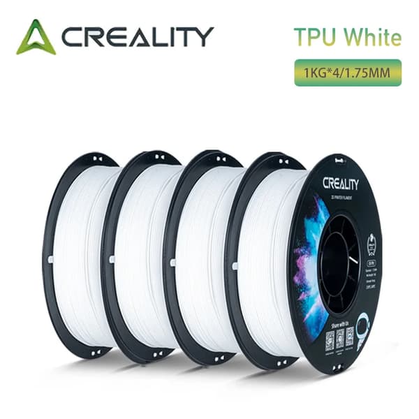TPU Filament, 1,75 mm Diameter, 4-Pack,TPU 4Hvid