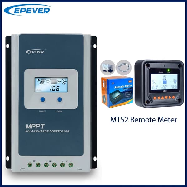 Solcellsregulator, MPPT-teknik, LCD-display,20A-a, Med MT52