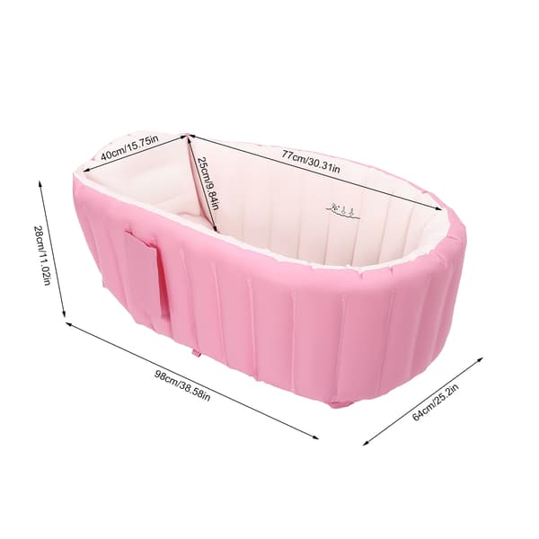 Oppustelig Badekar, Bærbart Design, Nem Opsætning,Pink
