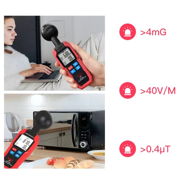 EMF-mätare, bärbar design, automatisk larmfunktion,BSIDE K7