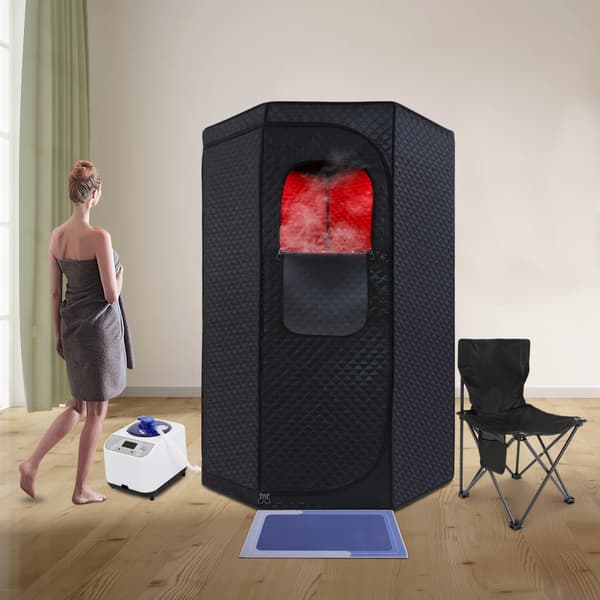 Damp Sauna Sæt, 1350W Effekt, 3L Kapacitet, 9 Varme Niveauer, 5-60 Minutters Timer, Bærbart Design
