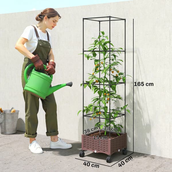 Planter, Hållbar Konstruktion, Estetisk Spaljédesign, Brun