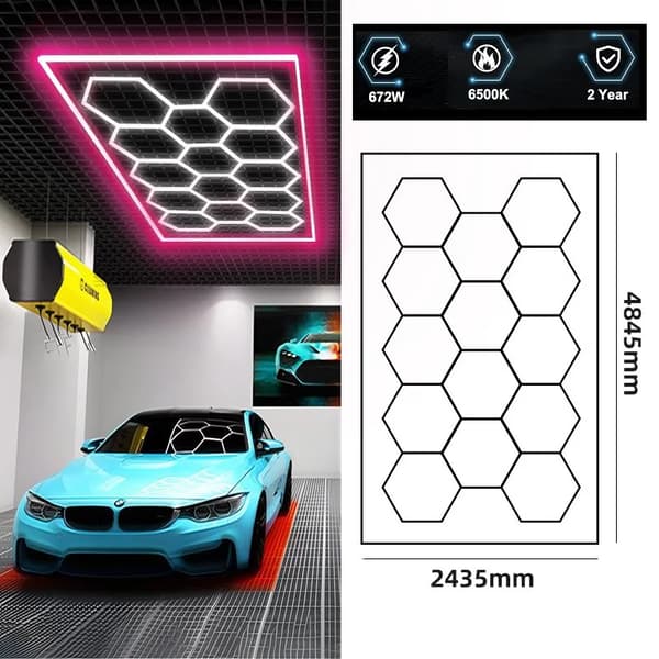 LED Garage Lys, Honningkage Design, Energi Effektiv,14Hex Pink
