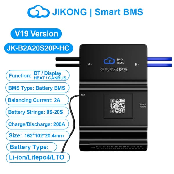 Smart Batteristyringssystem, Aktiv Balancering, Bluetooth-forbindelse,B2A20S20P-HC