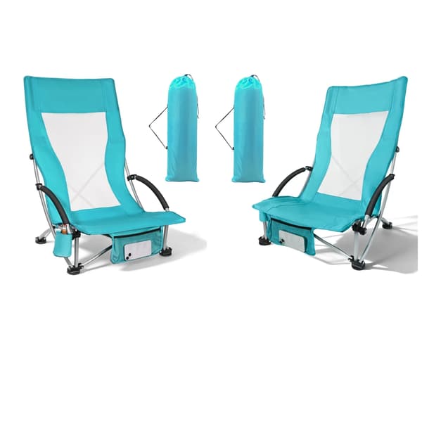 Strandstol, Letvægts, Ergonomisk Design,2stk blå