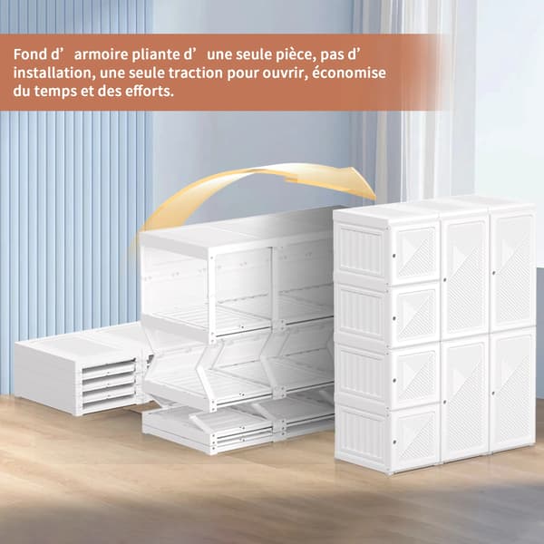 Garderobe, Foldbart Design, Multifunktionelt Skab,Hvid