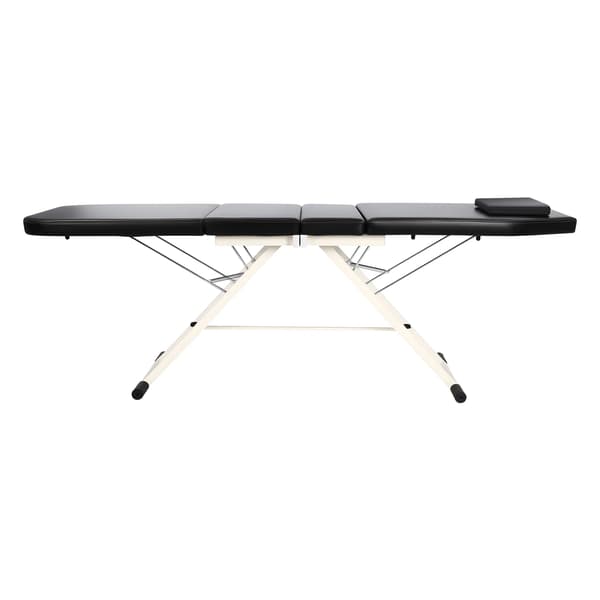 Massagebord, Justerbar Rygstøtte, Sammenklappeligt Design,Sort