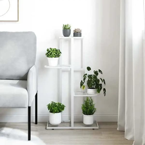 Växtställ, Metallram, Flerlagersdesign,VIT