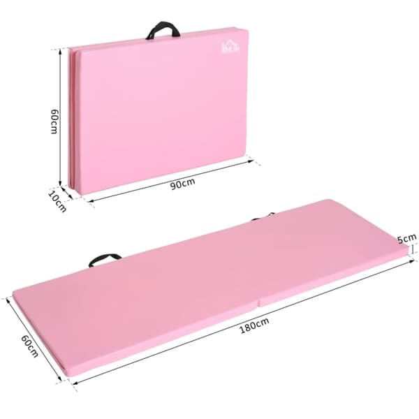 Træningsmåtte, Foldbart Design, Skridsikker Overflade,Pink