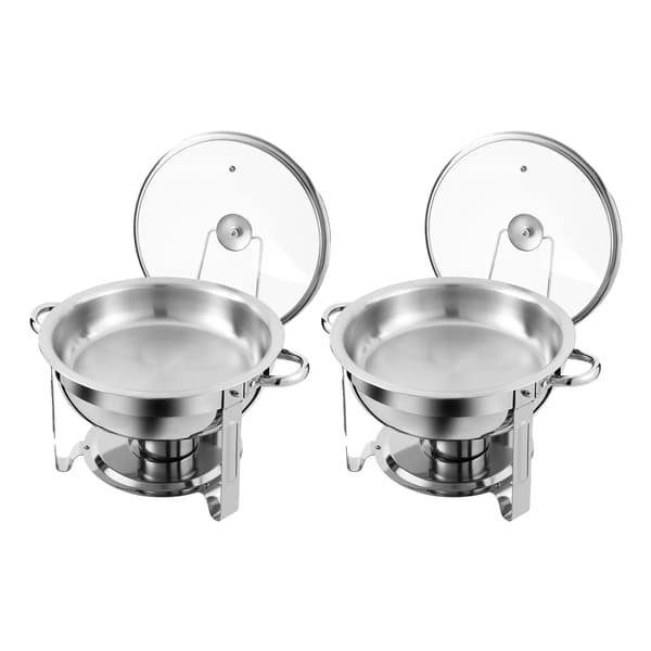 Chafing Dish, 4,5L kapacitet, rustfrit stål og glas konstruktion,Sølv