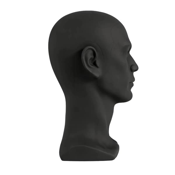 Mannequin Hoved, Letvægtsdesign, Holdbart PVC Materiale,Sort