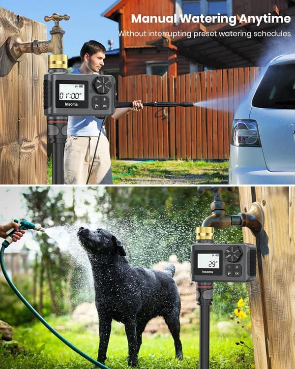 Vattentimer, 3 Bevattningsinställningar, LCD-skärm, BSPT-typ