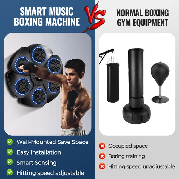 Musik Bokse Maskine, 9 Hastighedsindstillinger, Bluetooth Forbindelse,sort