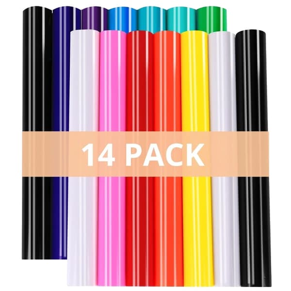 Permanent Vinyl, 14-pack, Lätt att skära och rensa,Glans 14Pack, 30x30cm