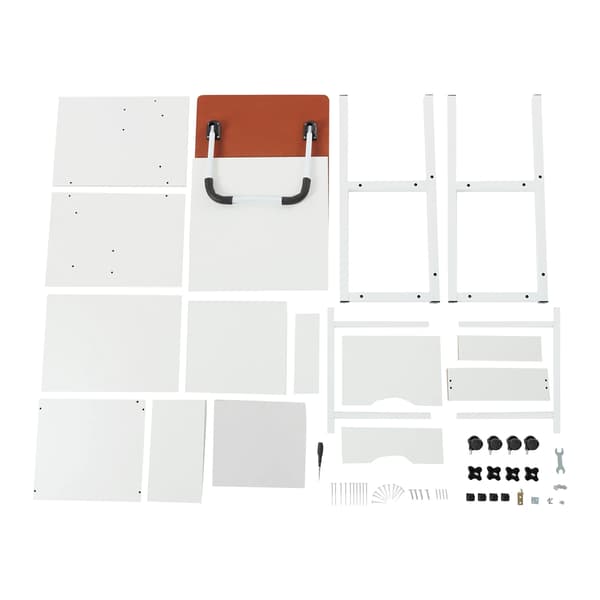 Sängbord, Höjdjusterbart, Fällbart Design,VIT