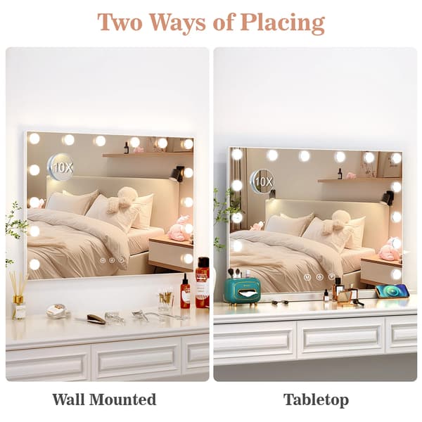 Sminkspegel, LED-belysning, Smart Touch-kontroll,VIT