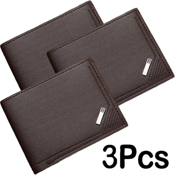 Plånbok, Vintage Stil, Gott Omfång,3Pcs Kaffe