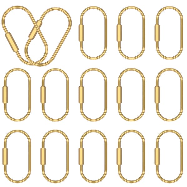 Nøgleringe, Holdbart Messing, Sikker Skruelåse Design,16Pcs Stil 1
