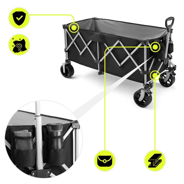 Transportvagn, Fällbar Design, Hög Viktkapacitet,svart