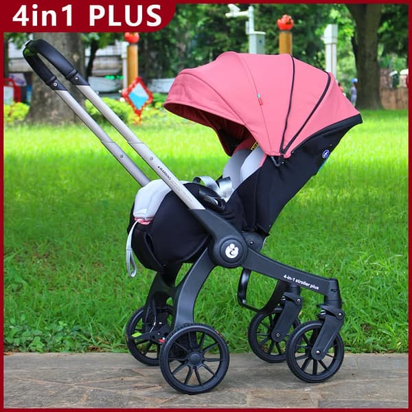 Babyvogn, Multifunktionel, Sammenklappelig,Pink