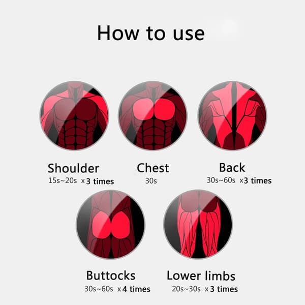 Massagepistol, Justerbara hastigheter, Lättviktsdesign, Grå